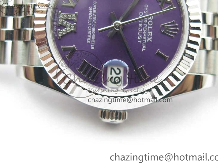 MiroTime 0508 Datejust 31mm 278271 SS BP Maker Best Edition Purple Roman Dial on Jubilee Bracelet OdorResistant 2724